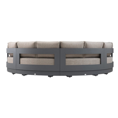 Jardin Aluminium Outdoor Modular Grande 4-Piece Curved Sofa Set, Granite