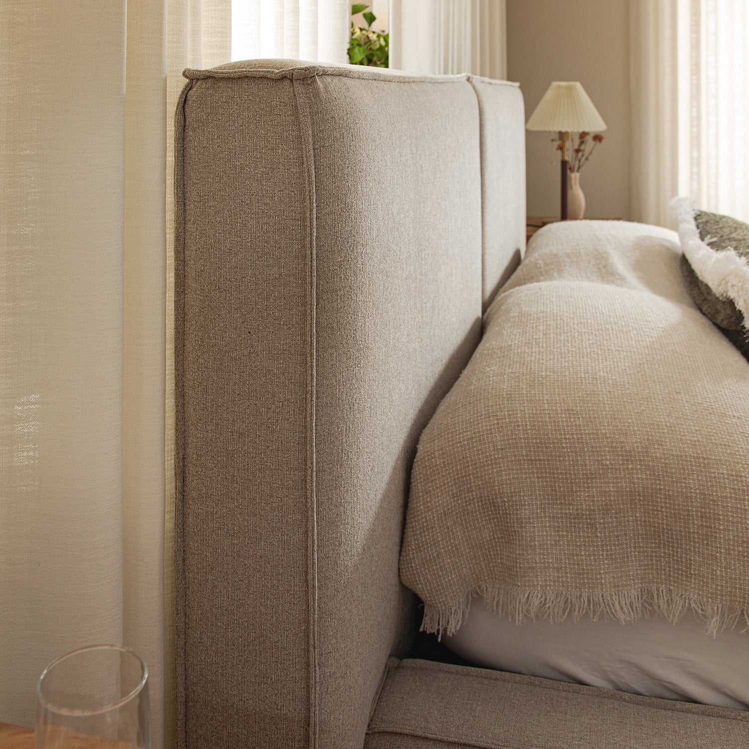 Claudine Ottoman Bed with Storage, Oatmeal Weave