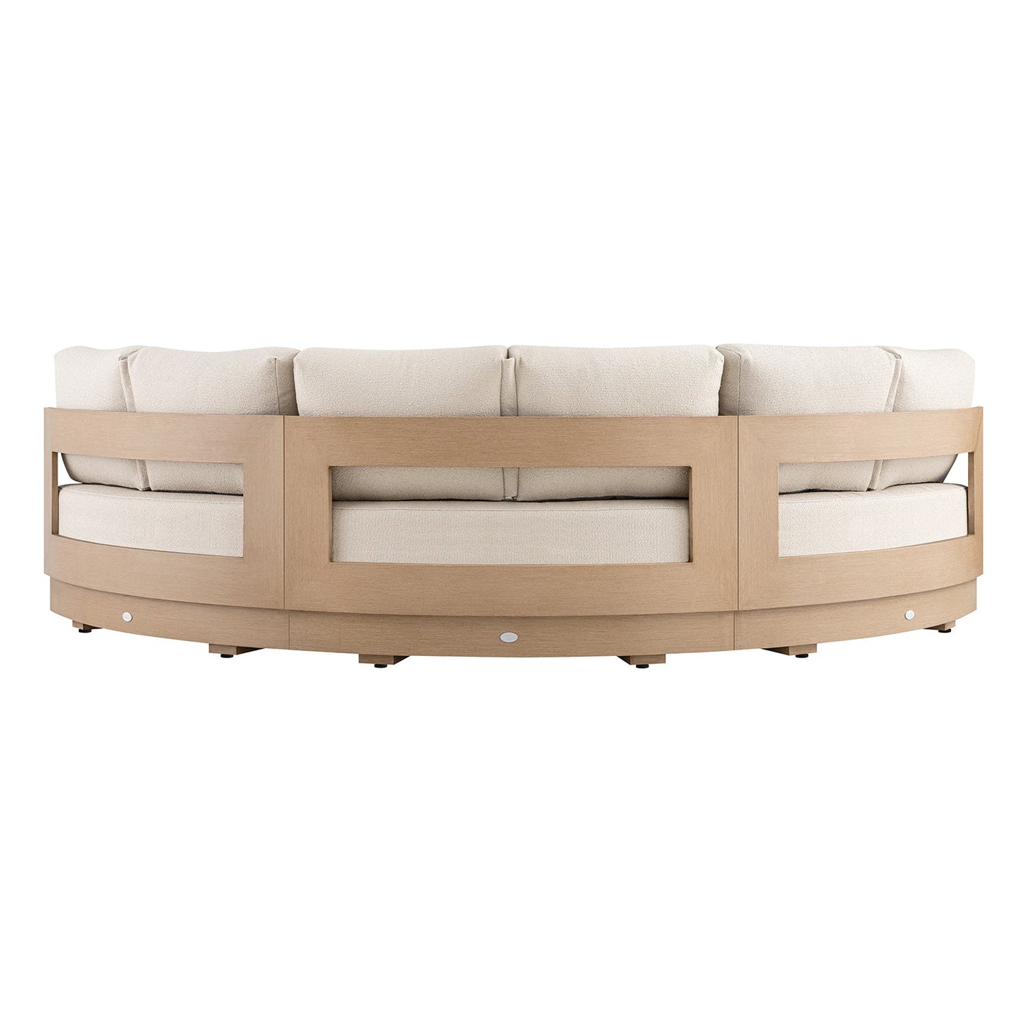 Jardin Aluminium Outdoor Modular Large 3-Piece Curved Sofa Set, Natural