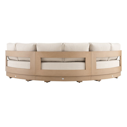 Jardin Aluminium Outdoor Modular Large 3-Piece Curved Sofa Set, Natural