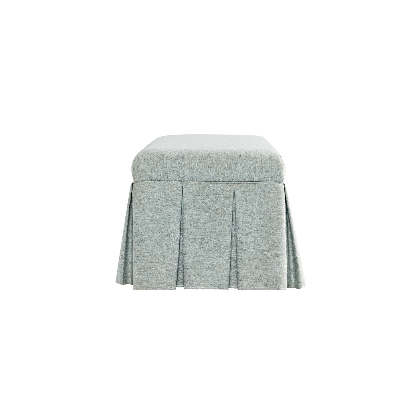 Egerton Box-Pleat Storage Bench, Pale Aqua Brushed Fabric