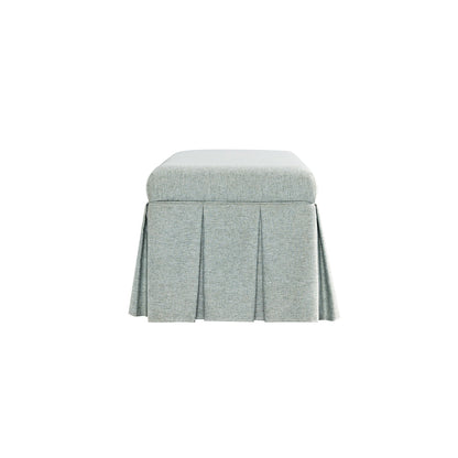 Egerton Box-Pleat Storage Bench, Pale Aqua Brushed Fabric
