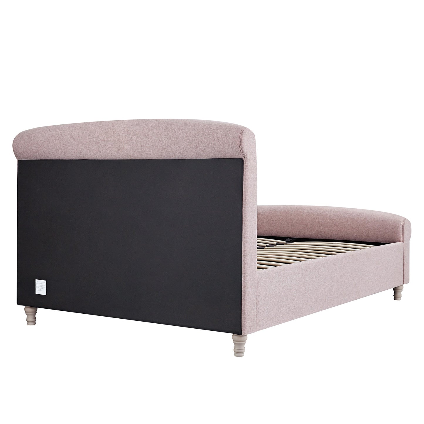 Porchester Ottoman Bed with Storage, Sleigh, Rosewater Pink Fabric