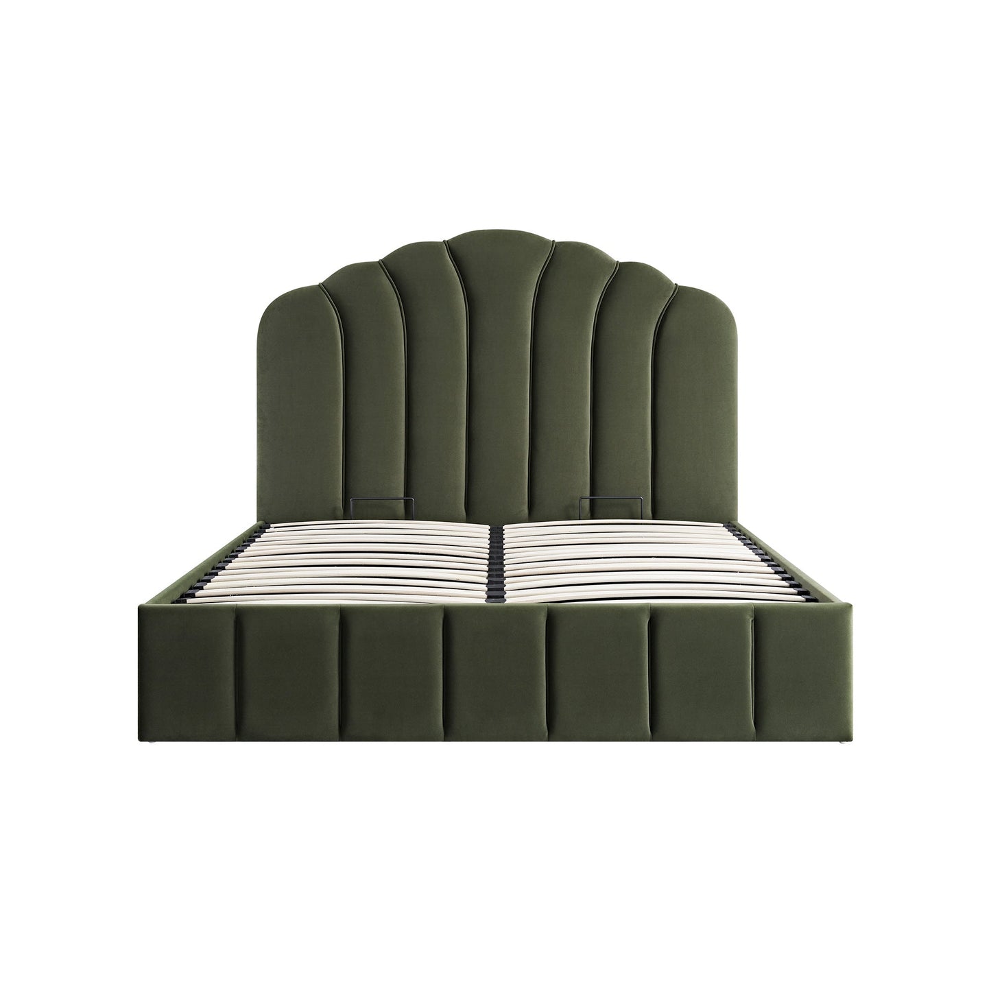 Hana Ottoman Bed with Storage, Moss Green Velvet