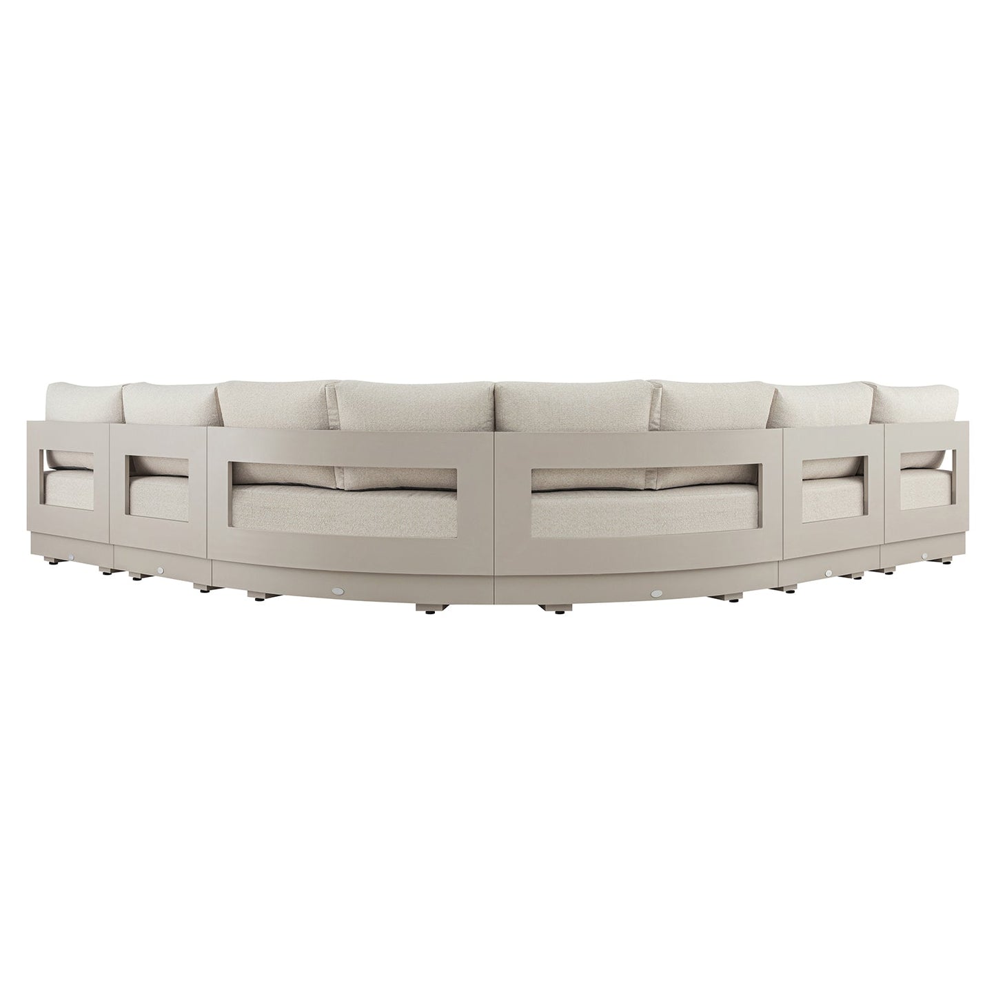 Jardin Aluminium Outdoor Modular 6-Piece Curved Corner Sofa Set, Pumice