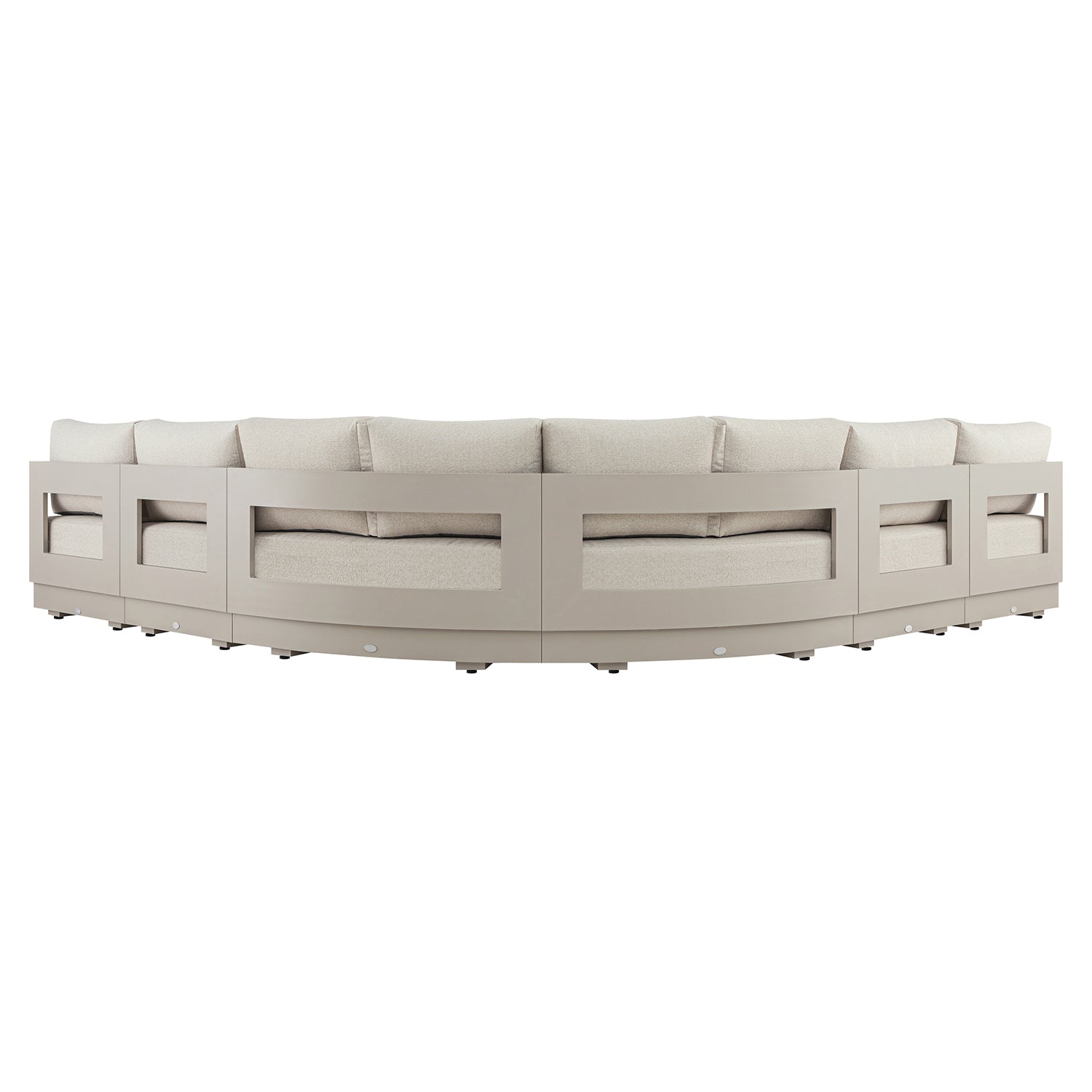 Jardin Aluminium Outdoor Modular 6-Piece Curved Corner Sofa Set, Pumice