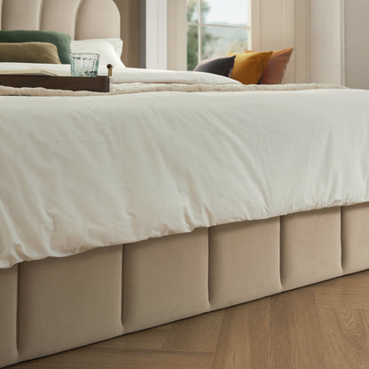 Hana Ottoman Bed with Storage, Warm Stone Velvet