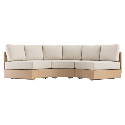 Jardin Aluminium Outdoor Modular Large 3-Piece Curved Sofa Set, Natural