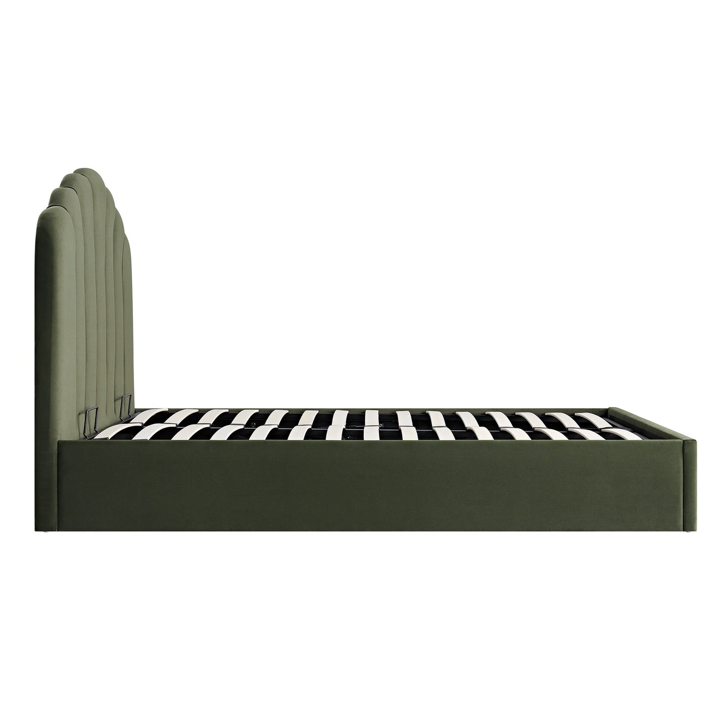 Hana Ottoman Bed with Storage, Moss Green Velvet