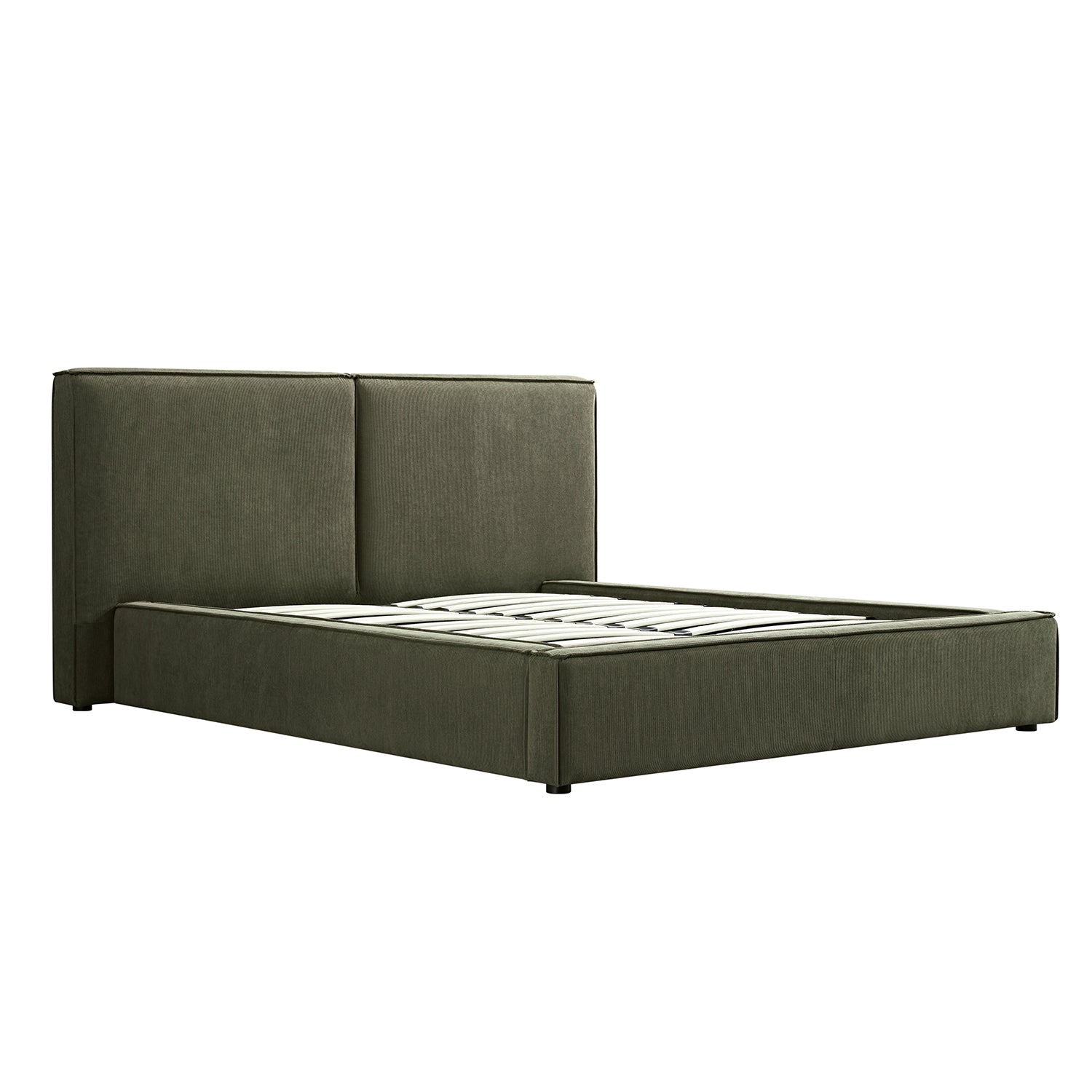Claudine Ottoman Bed with Storage, Moss Green Corduroy