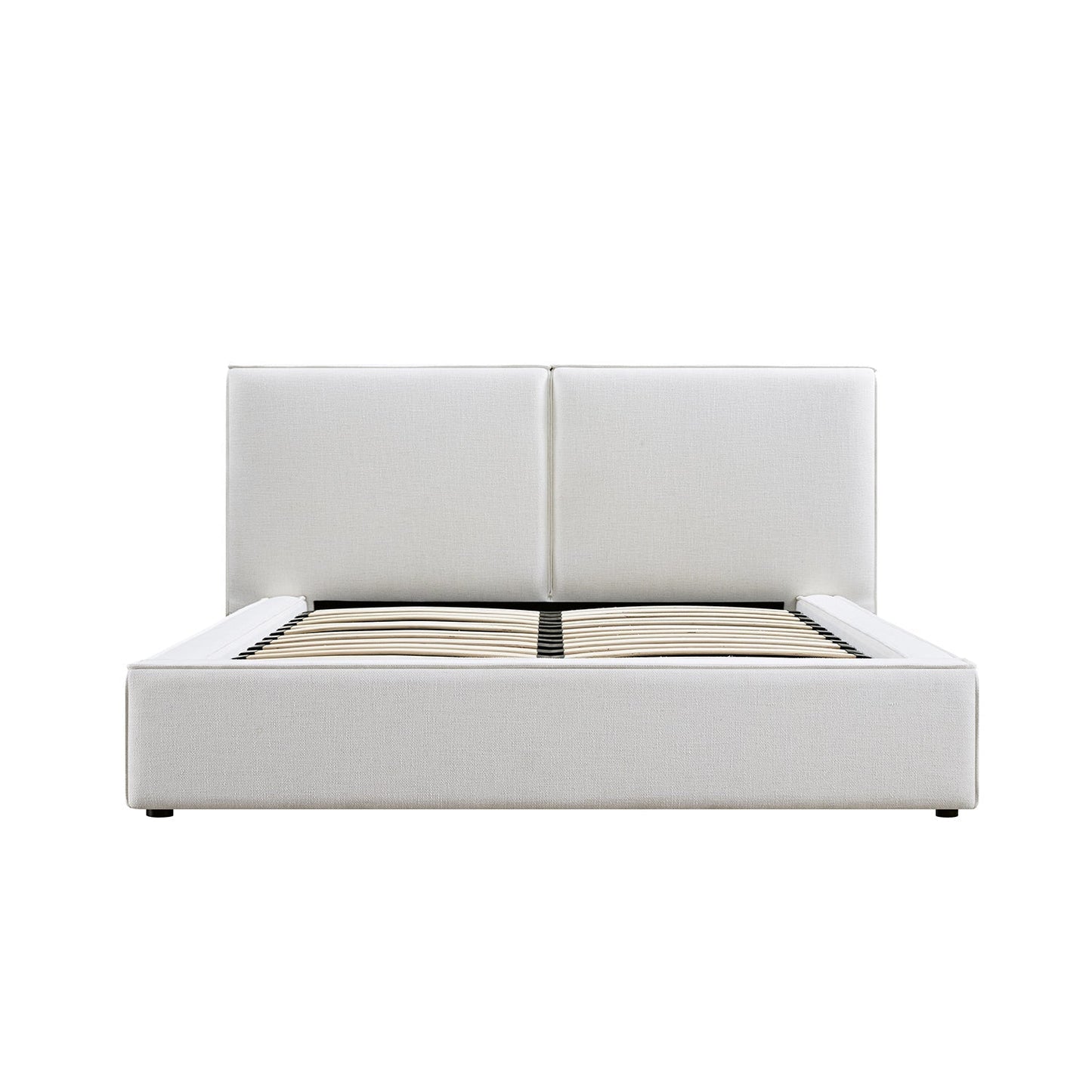 Claudine Ottoman Bed with Storage, Beige Linen