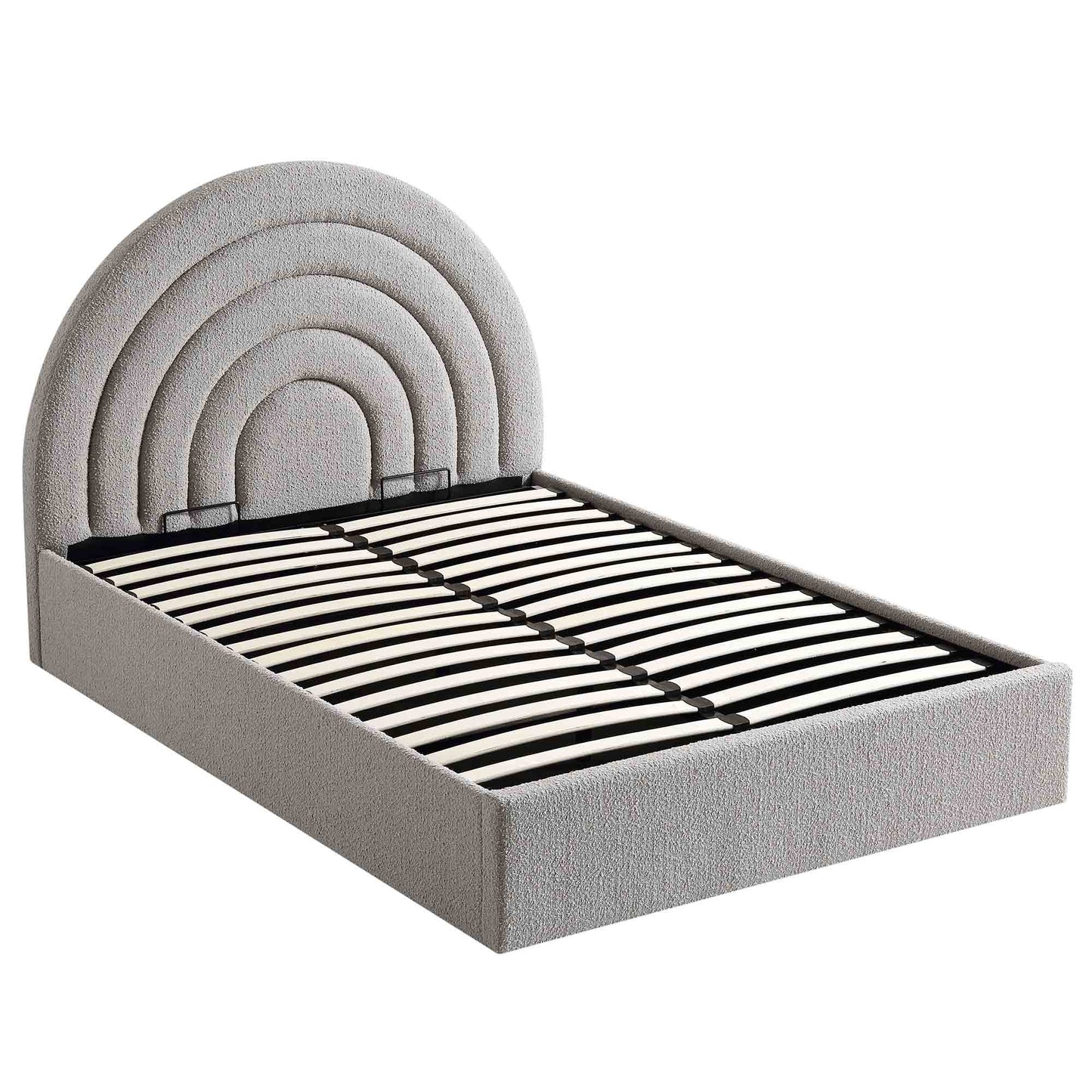Archer Grey Boucle Ottoman Bed with Storage