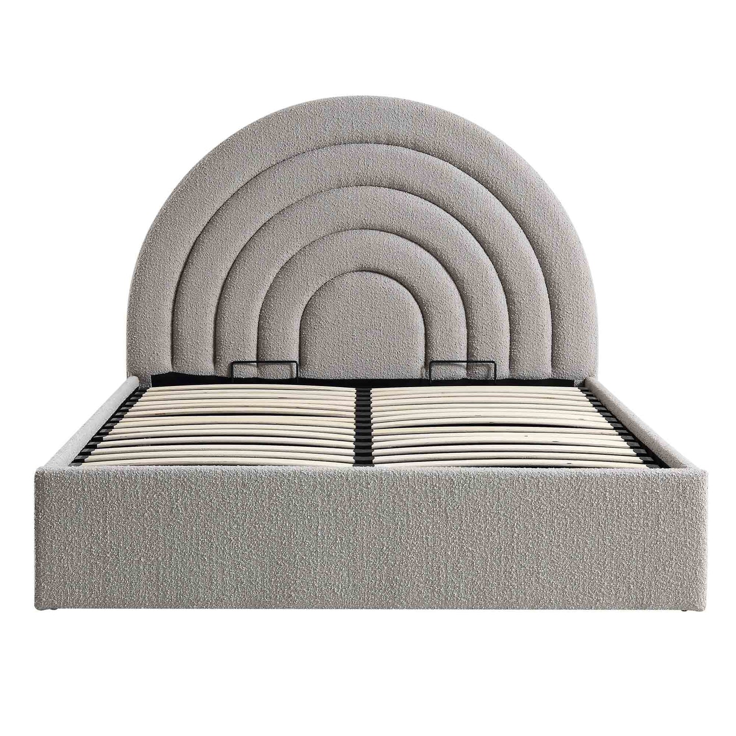 Archer Grey Boucle Ottoman Bed with Storage