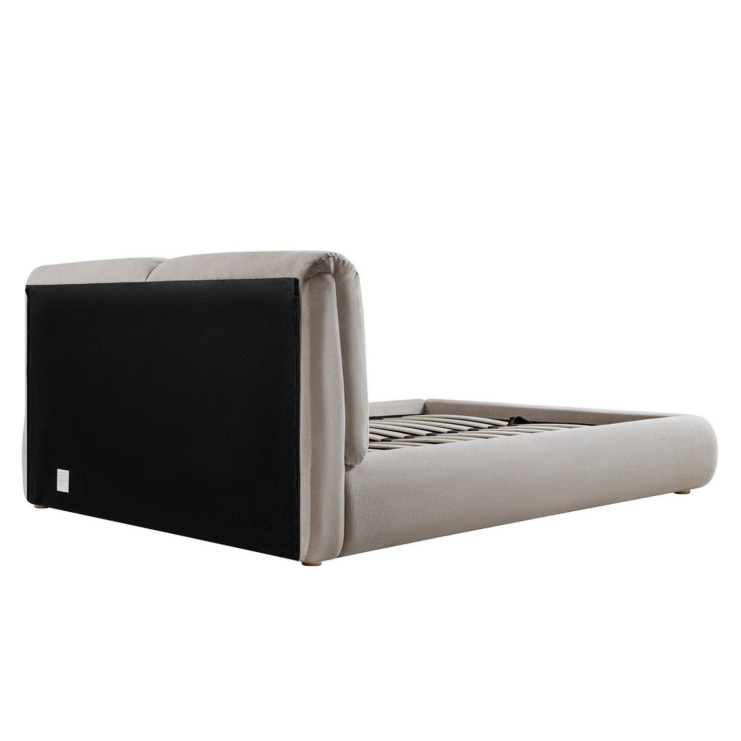 Thera Pillow Headboard Upholstered Bed, Fawn Chenille
