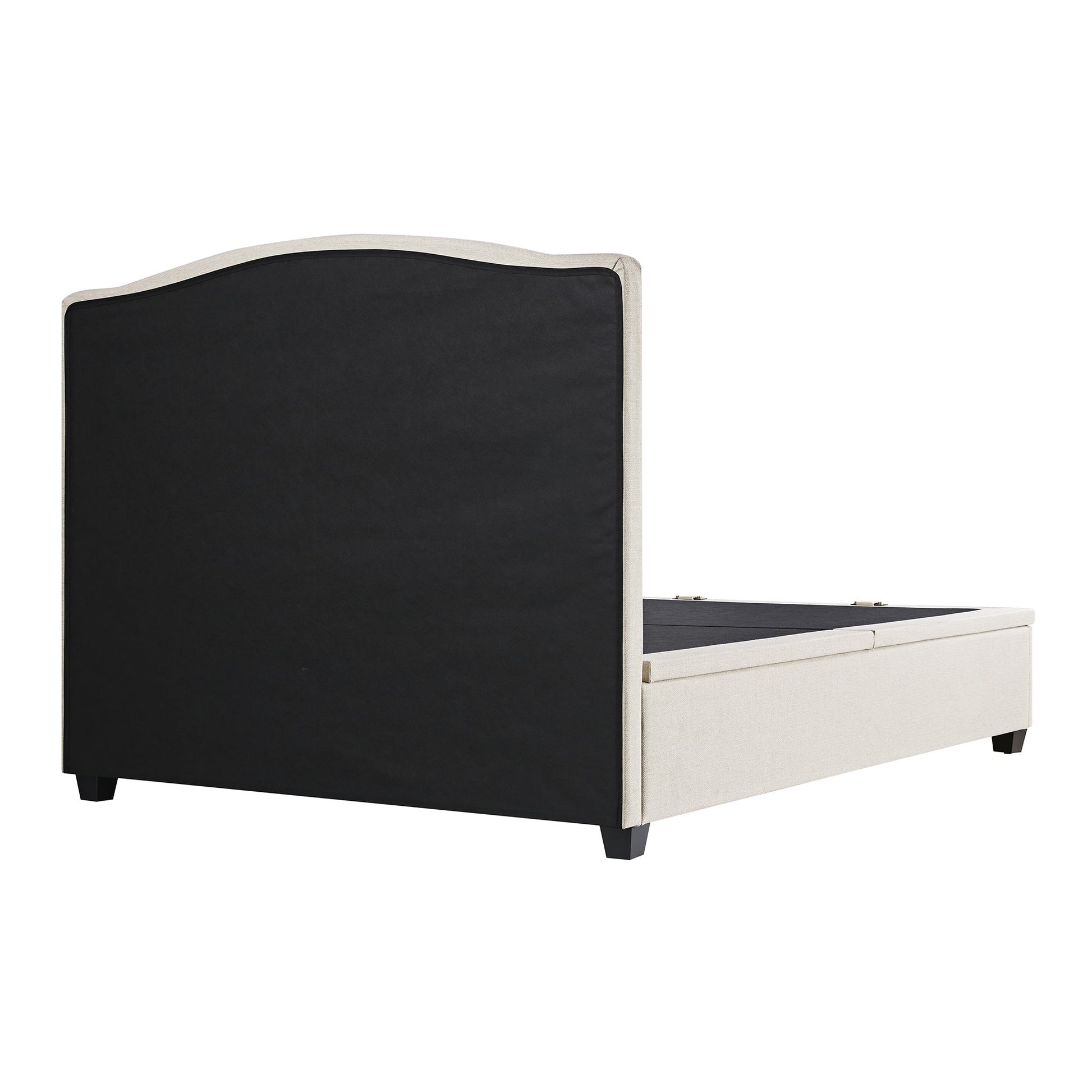 Chilworth Upholstered Ottoman Bed with Storage, Ivory Weave Fabric