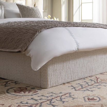 Tremezzo Oversized Ottoman Bed with Storage, Beige Textured Fabric