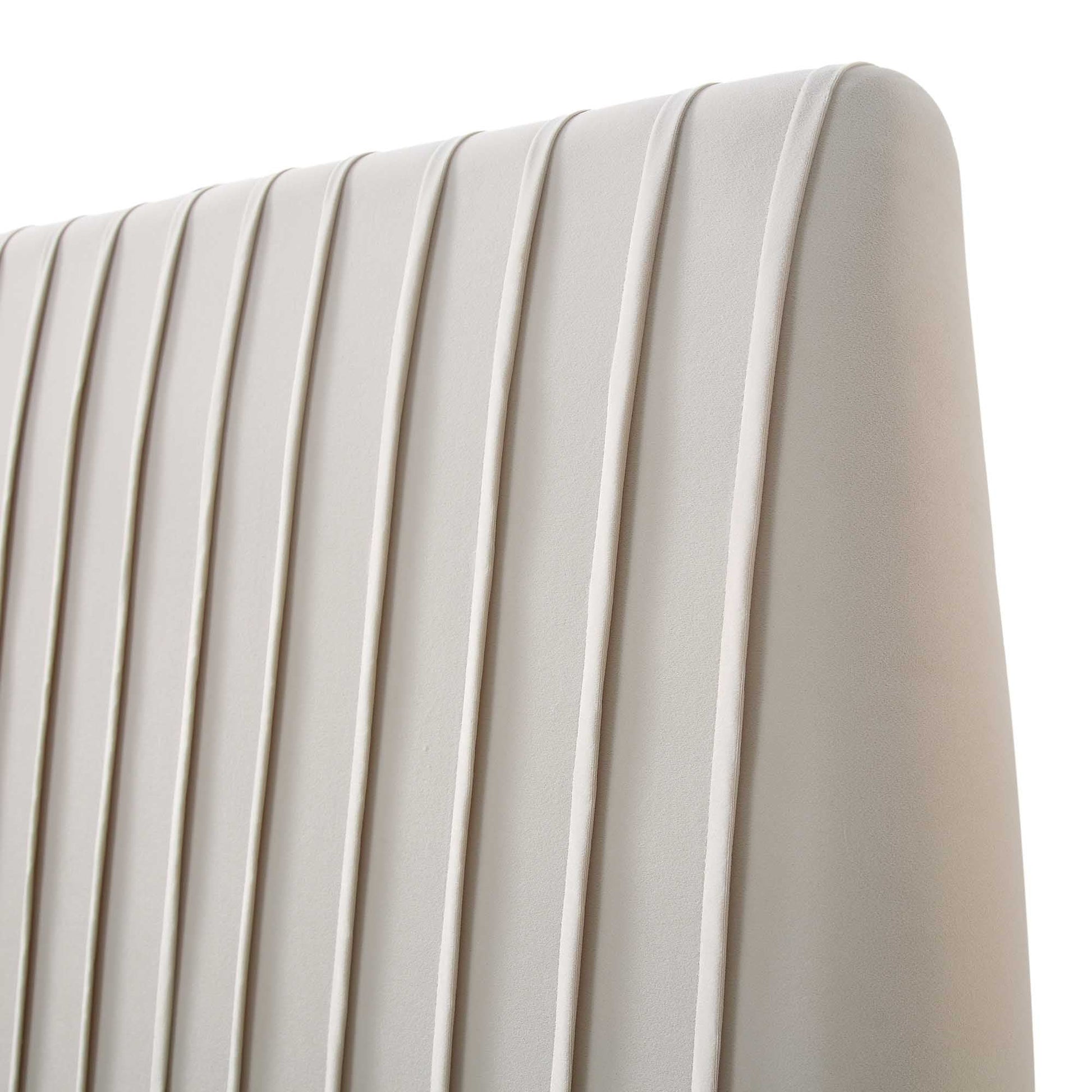 Helia Pleated Ottoman Bed with Storage, Champagne Velvet