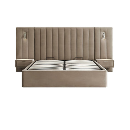 Tremezzo Oversized Ottoman Bed with Storage, Taupe Velvet