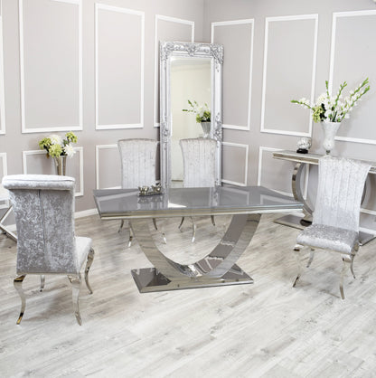 Silver Chrome Dinning Table with Nicole Chairs