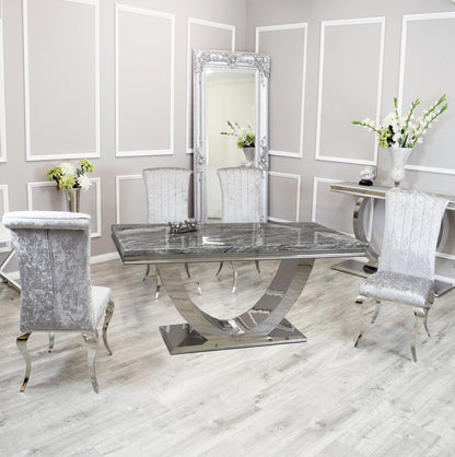 Silver Chrome Dinning Table with Nicole Chairs