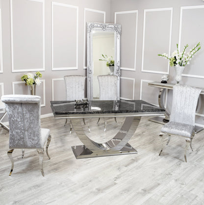Silver Chrome Dinning Table with Nicole Chairs