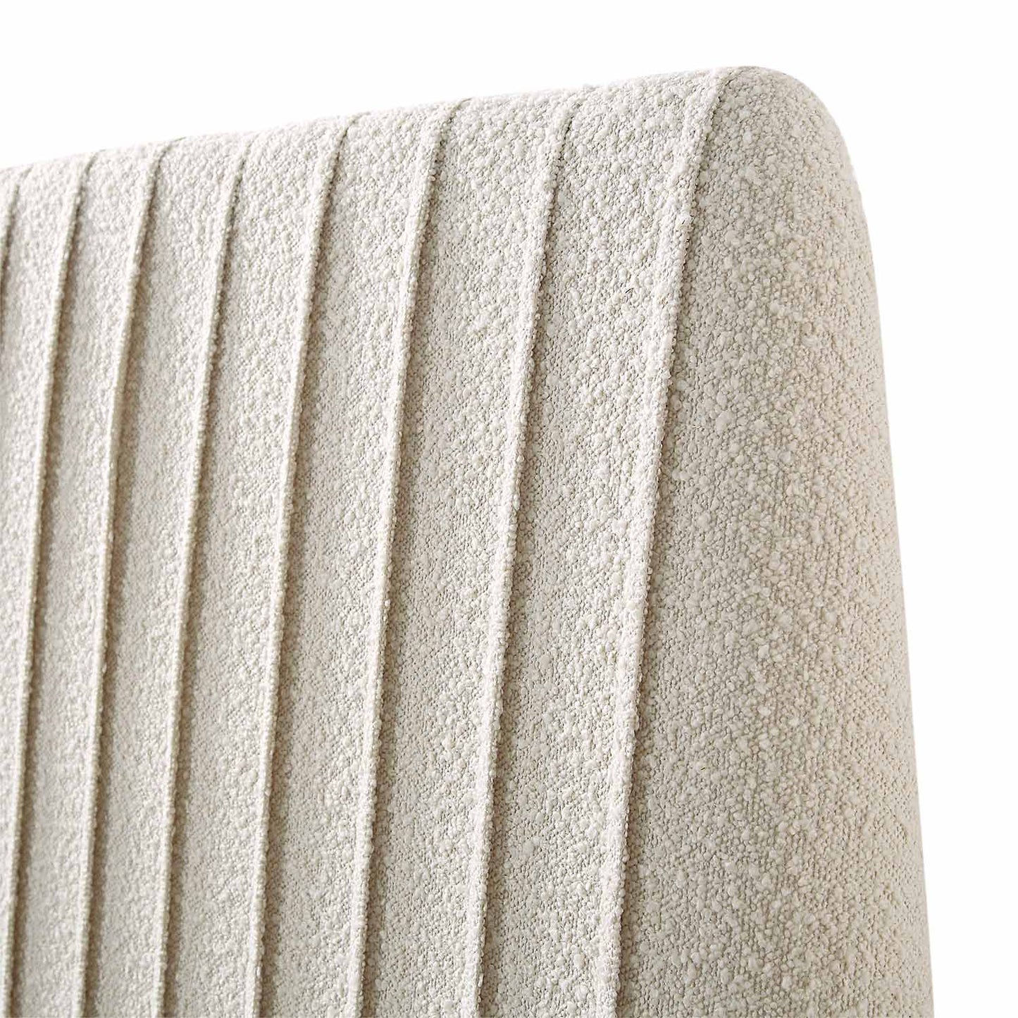 Helia Pleated Ottoman Bed with Storage, Beige Boucle