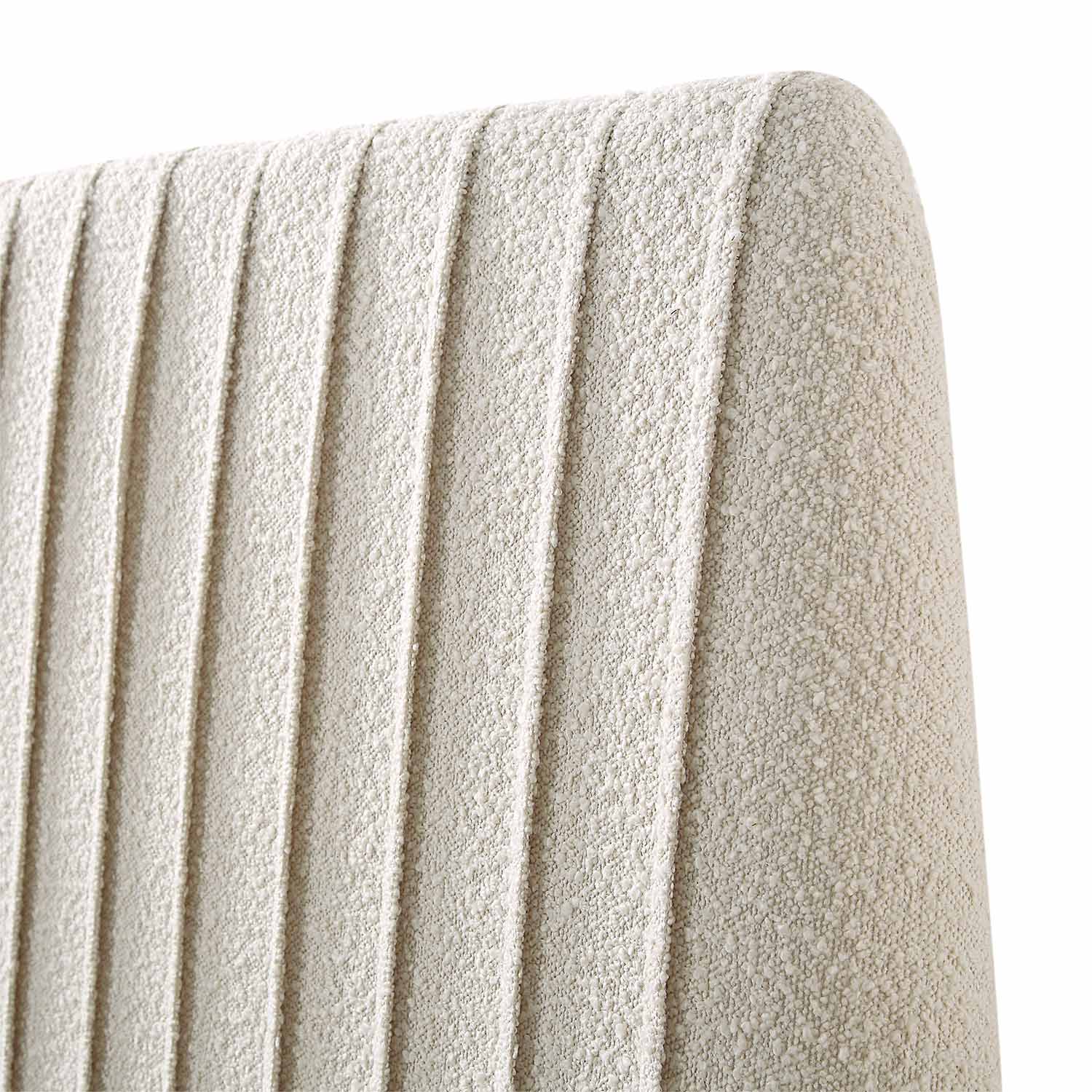 Helia Pleated Ottoman Bed with Storage, Beige Boucle