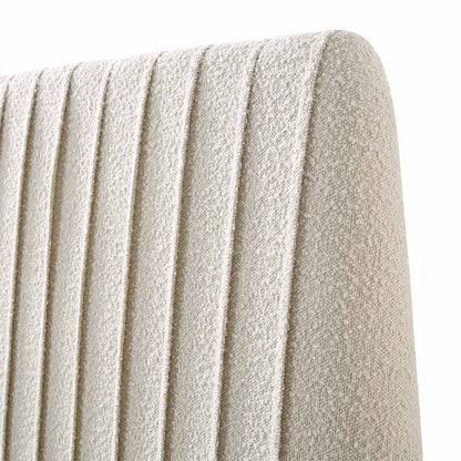 Helia Pleated Ottoman Bed with Storage, Beige Boucle