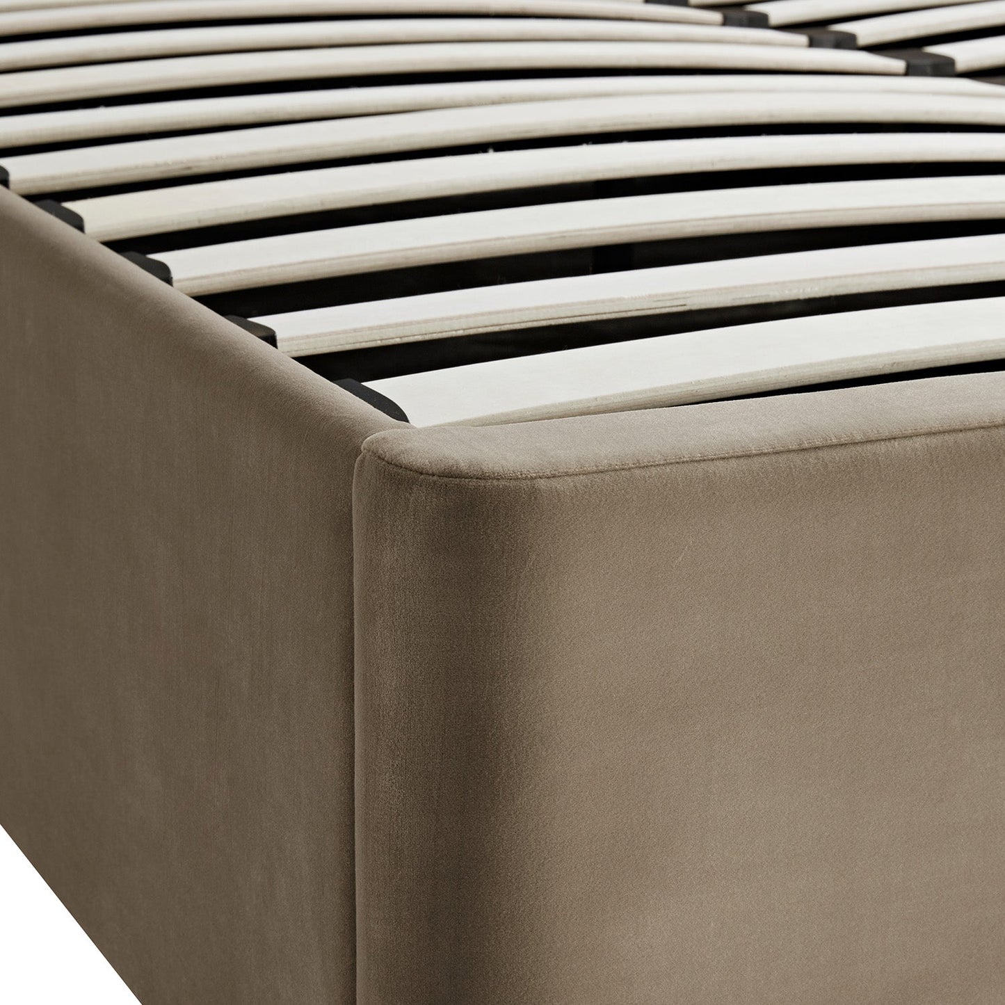 Tremezzo Oversized Ottoman Bed with Storage, Taupe Velvet