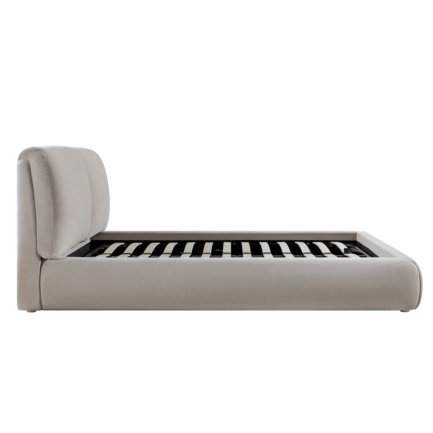 Thera Pillow Headboard Upholstered Bed, Fawn Chenille