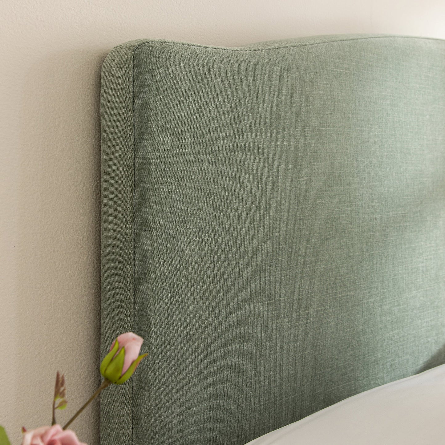 Chilworth Upholstered Ottoman Bed with Storage, Water Green Chenille