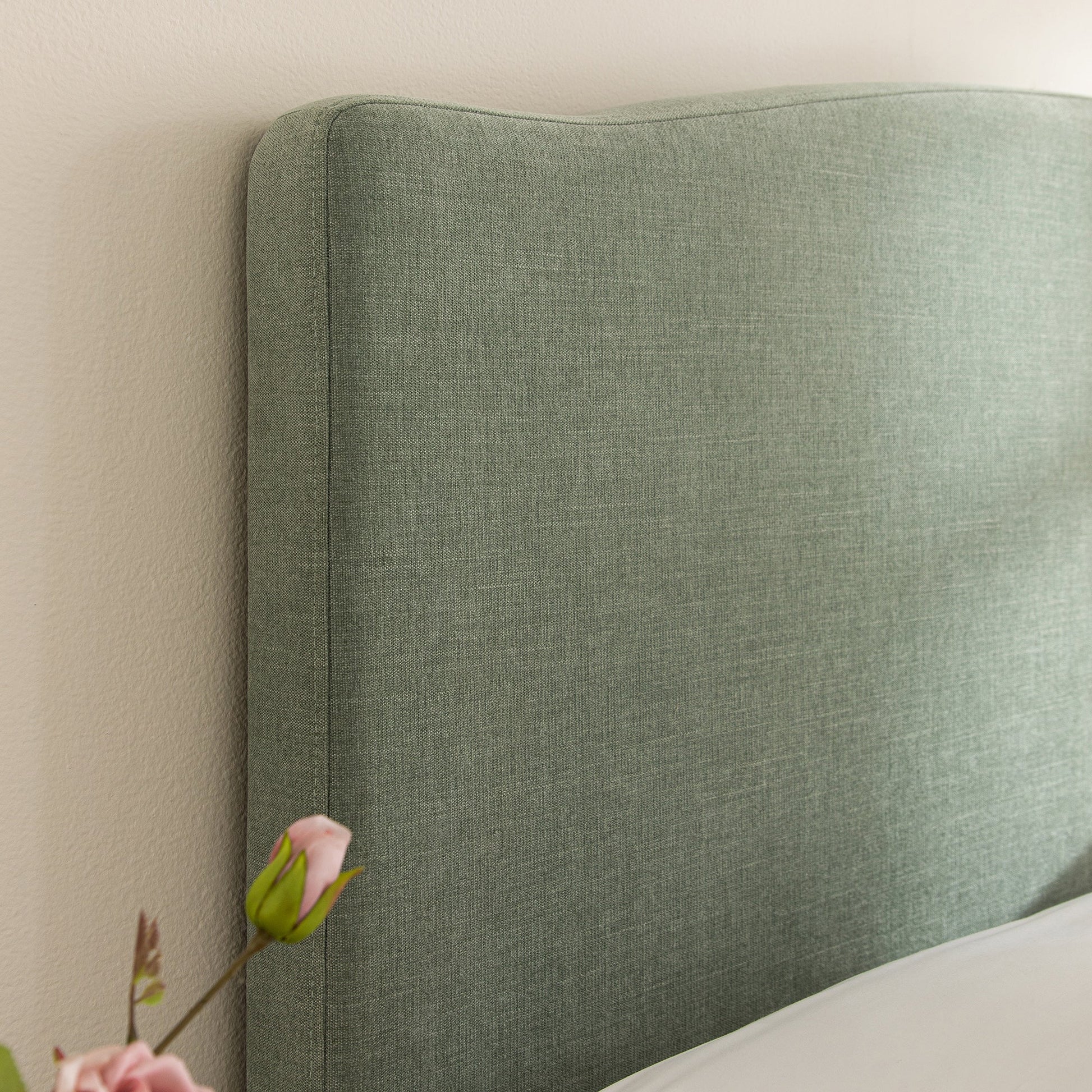 Chilworth Upholstered Ottoman Bed with Storage, Water Green Chenille