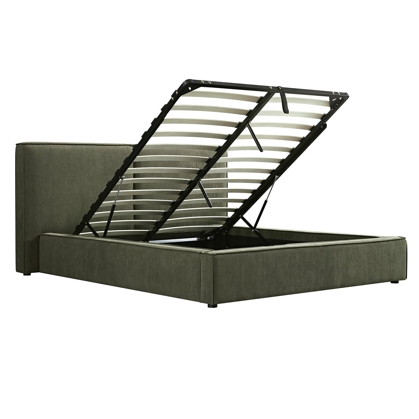 Claudine Ottoman Bed with Storage, Moss Green Corduroy