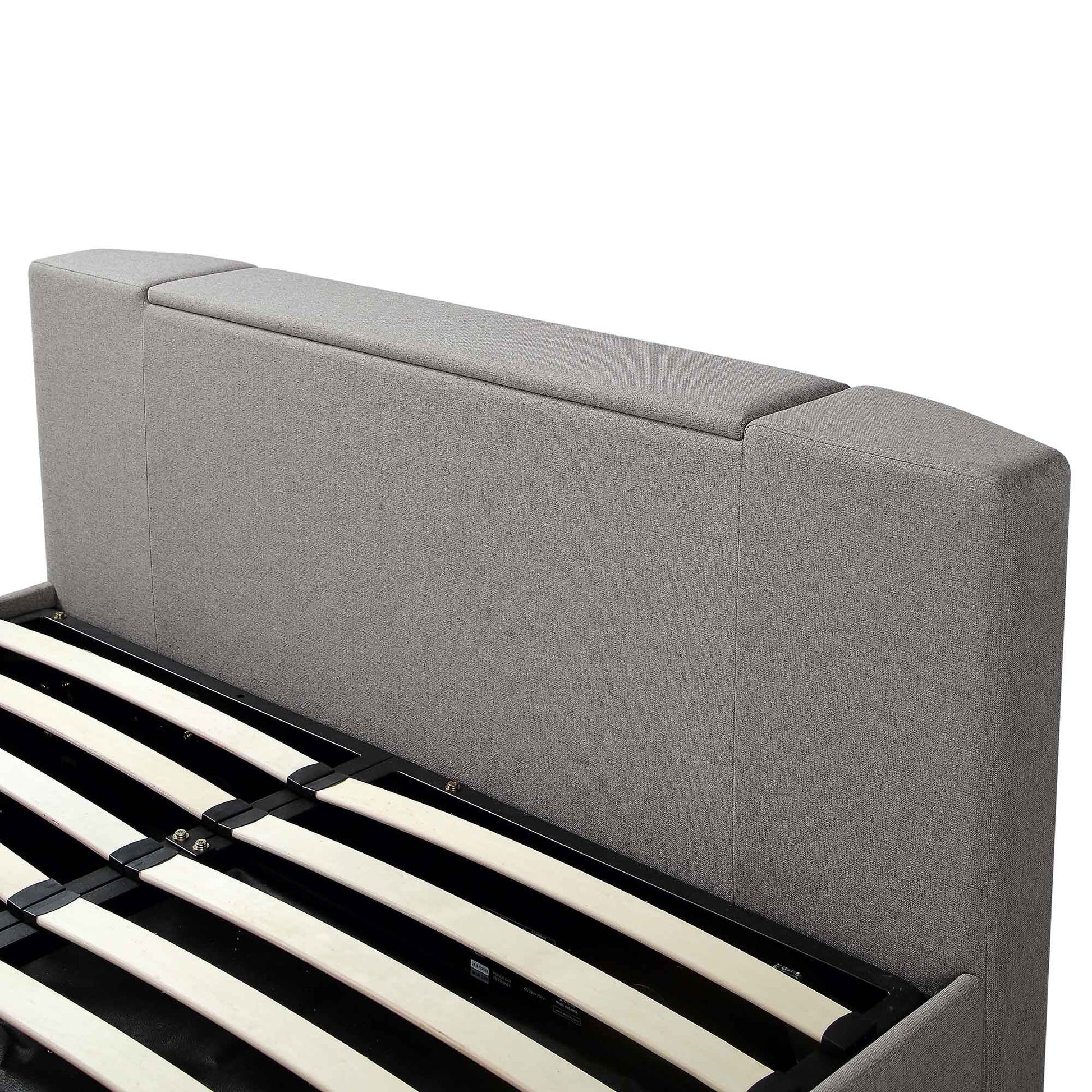 Wilton Grey Fabric TV Bed with Ottoman Storage