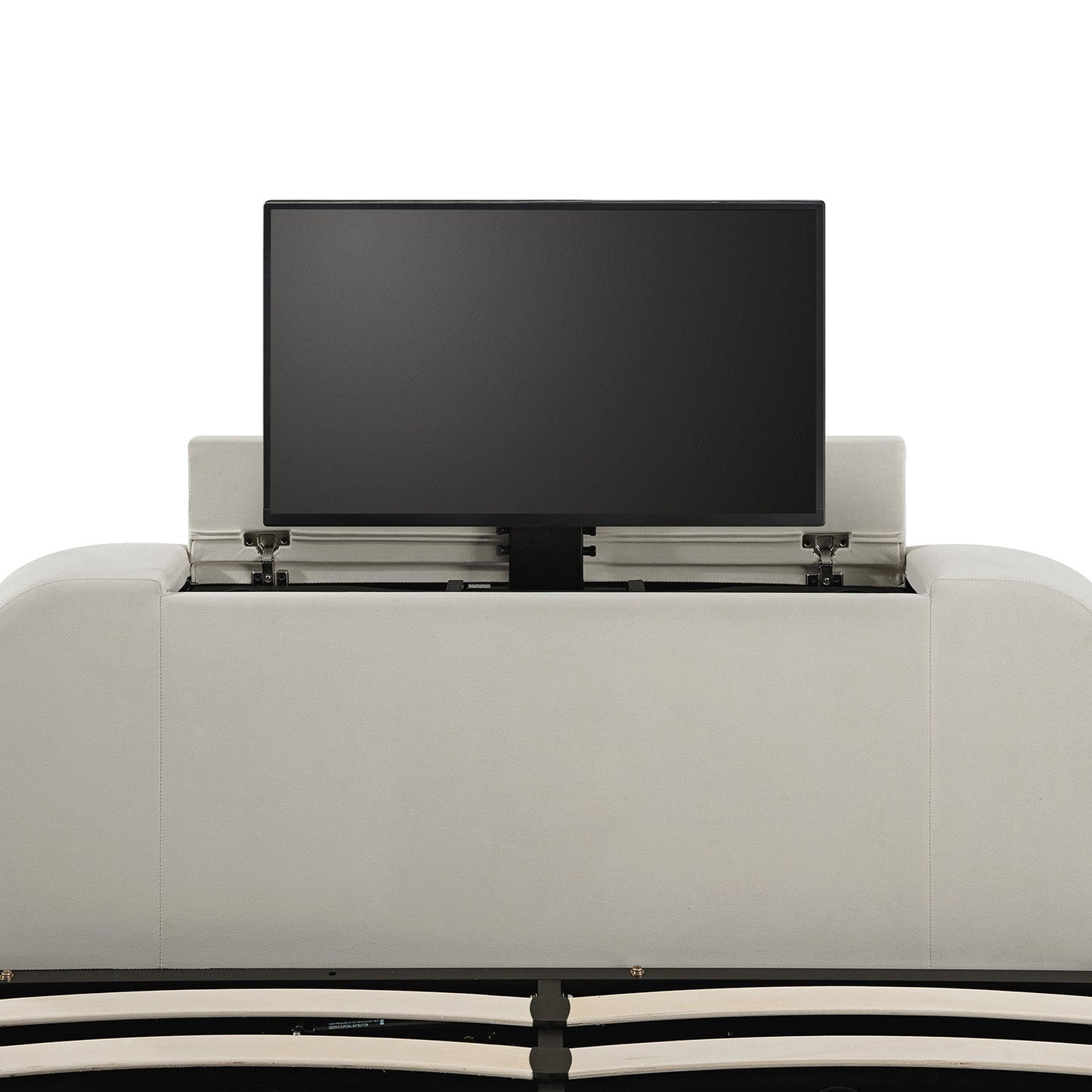 Hadley Champagne Velvet TV Bed with Ottoman Storage