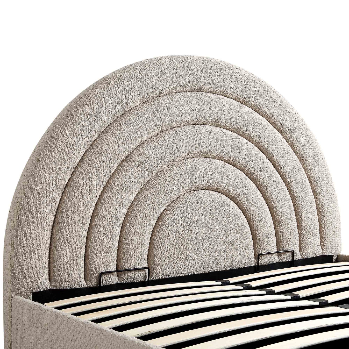 Archer Taupe Boucle Ottoman Bed with Storage