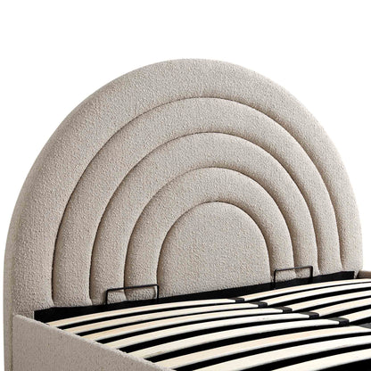 Archer Taupe Boucle Ottoman Bed with Storage