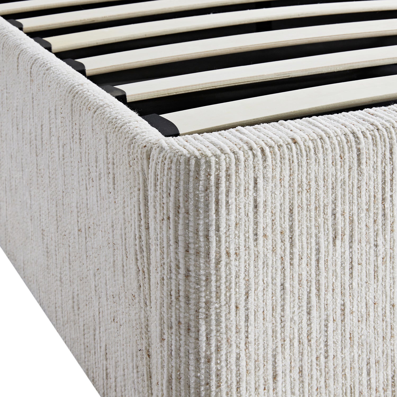 Tremezzo Oversized Ottoman Bed with Storage, Beige Textured Fabric