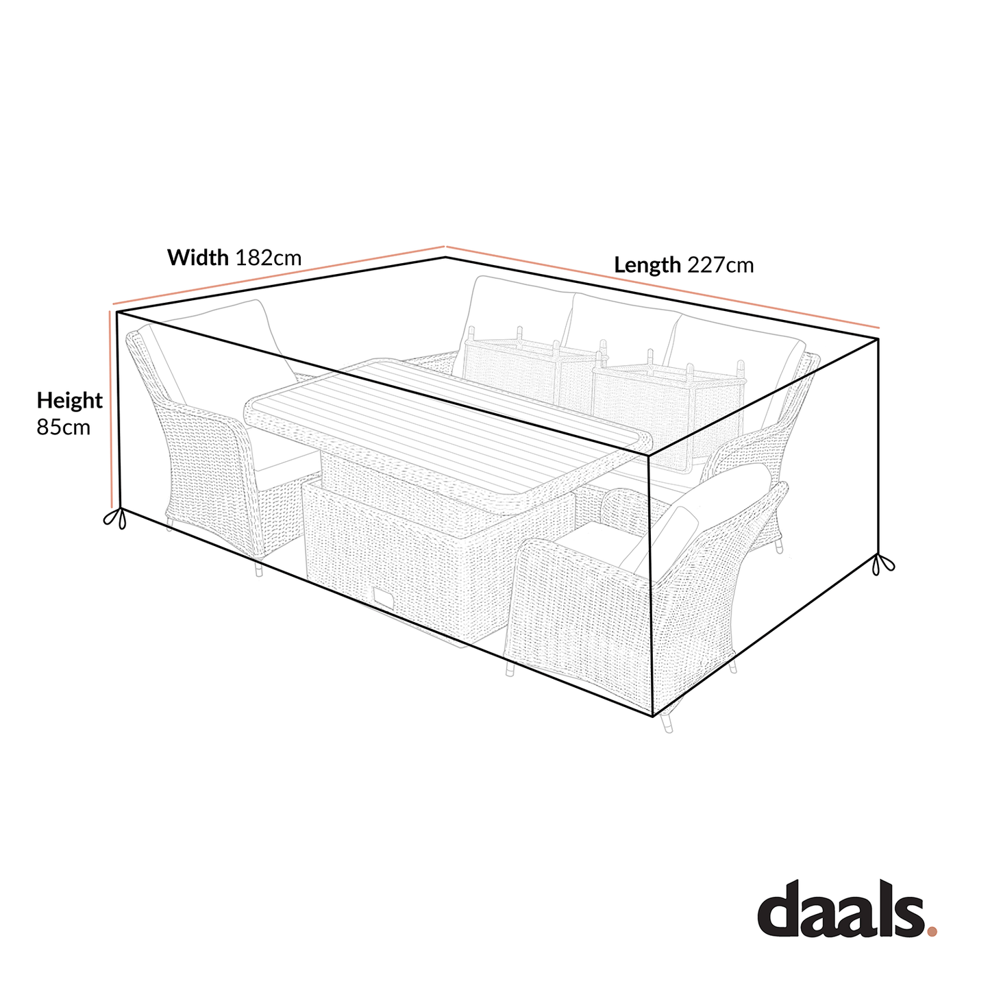 Garden Furniture Cover for Hampshire 7-Seater Round Wicker Rattan Outdoor Sofa Set