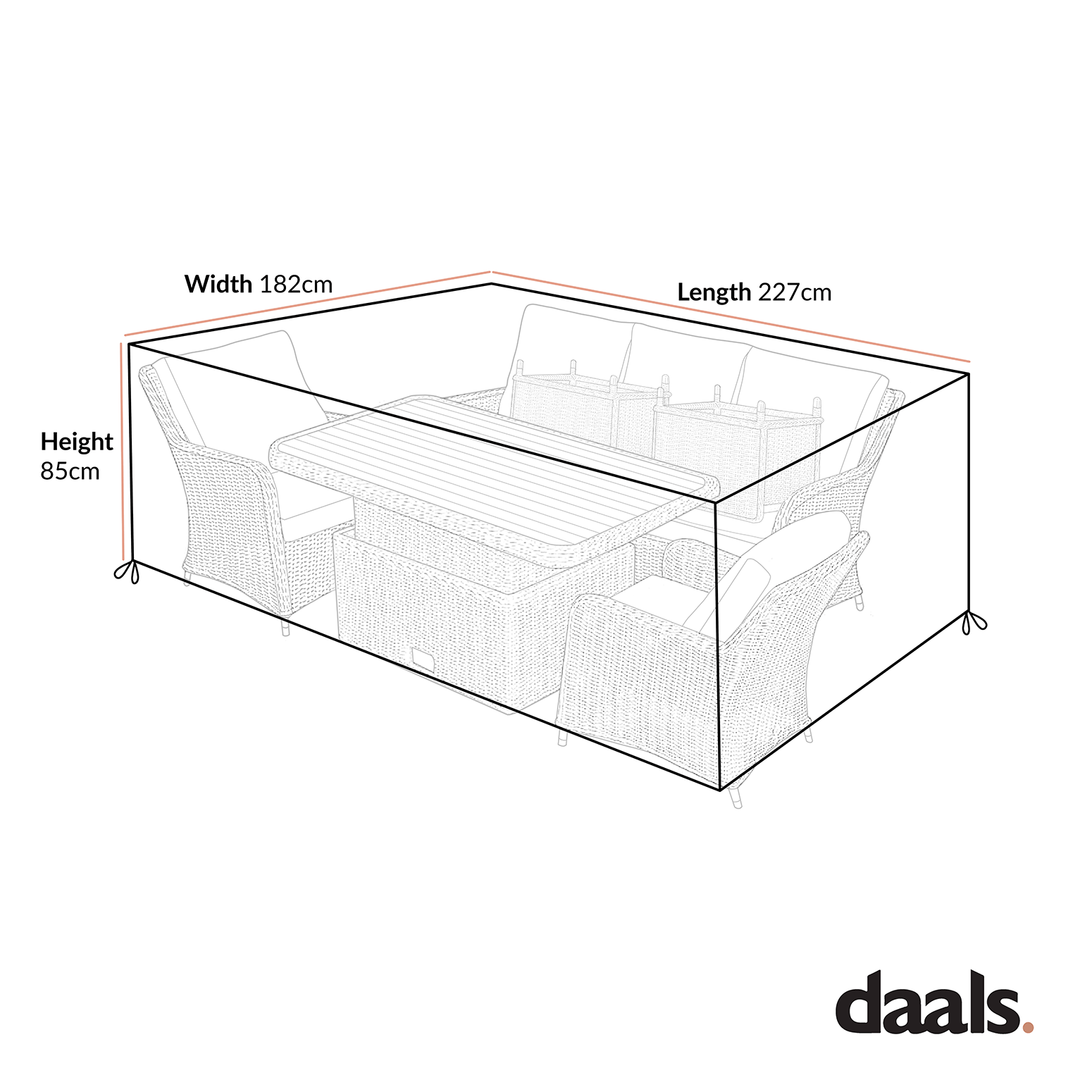 Garden Furniture Cover for Hampshire 7-Seater Round Wicker Rattan Outdoor Sofa Set