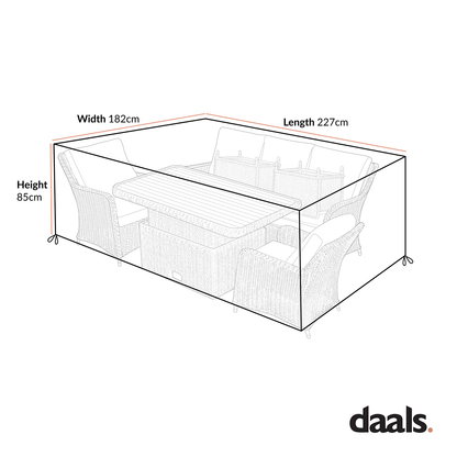 Garden Furniture Cover for Hampshire 7-Seater Round Wicker Rattan Outdoor Sofa Set