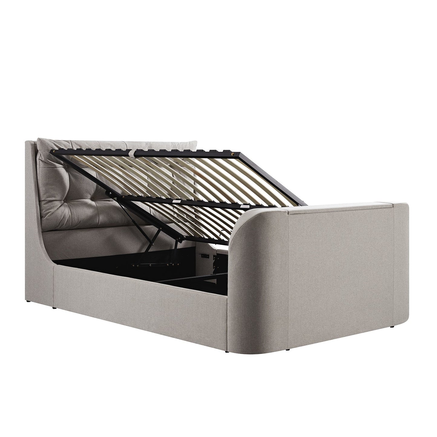 Hadley Stone Fabric TV Bed with Ottoman Storage