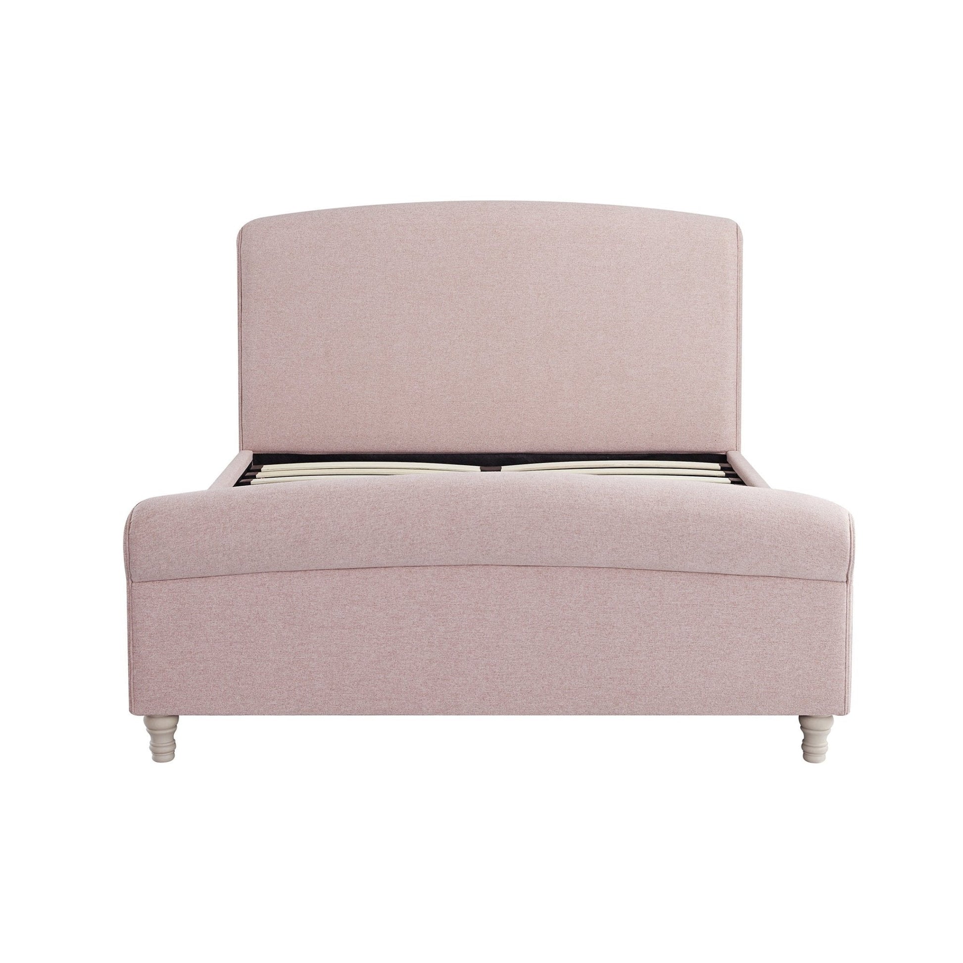 Porchester Ottoman Bed with Storage, Sleigh, Rosewater Pink Fabric