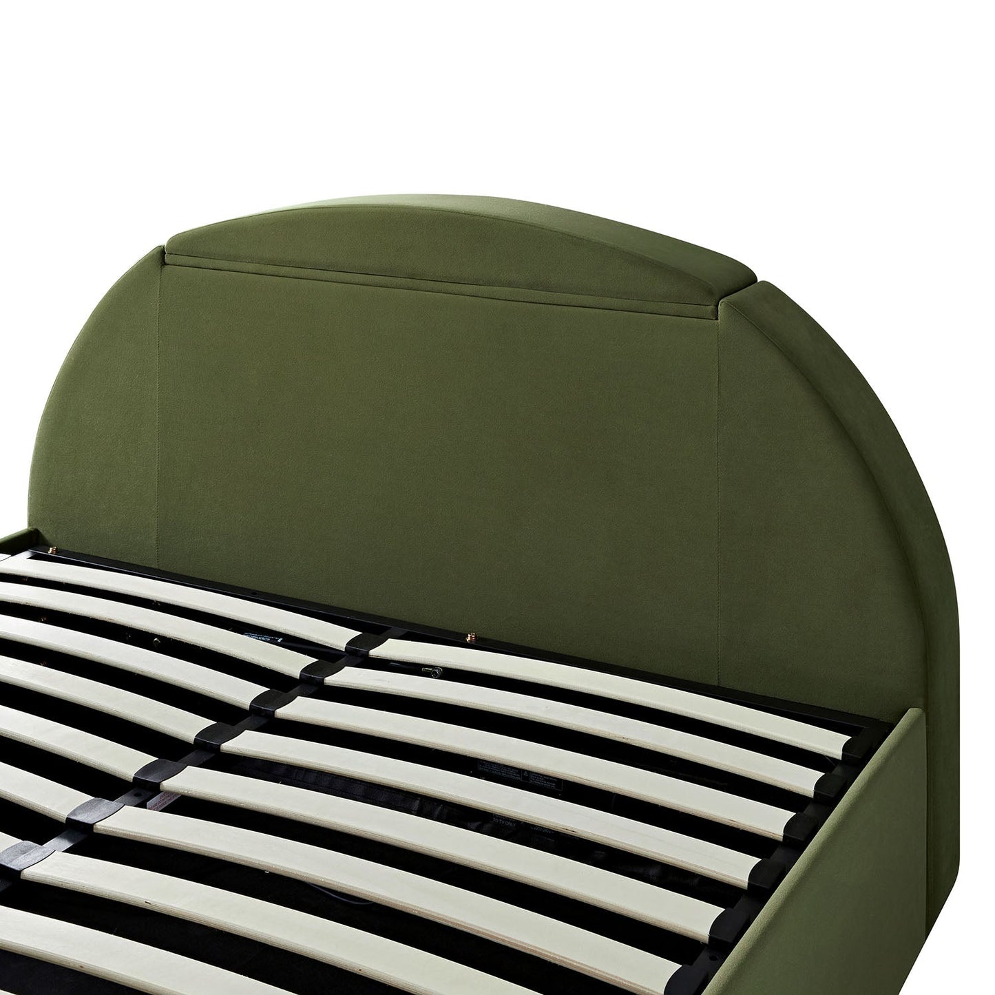 Archer Moss Green Velvet TV Bed with Ottoman Storage