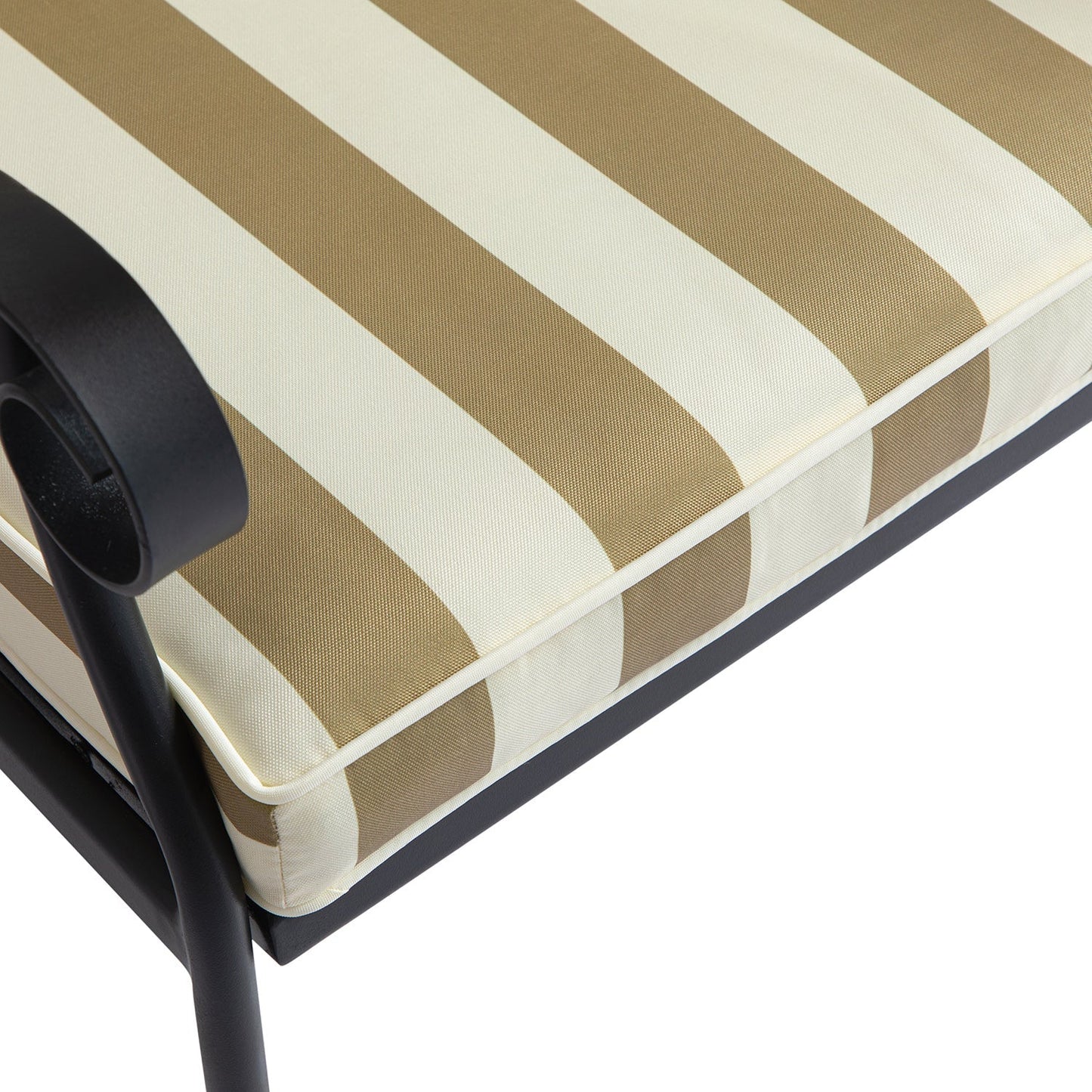 Haymes Indoor and Outdoor Metal 4-Seater Round Dining Set, Khaki Stripe