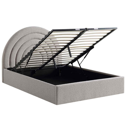 Archer Grey Boucle Ottoman Bed with Storage