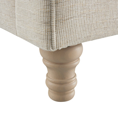 Porchester Ottoman Bed with Storage, Sleigh, Oatmeal Woven Textured Fabric