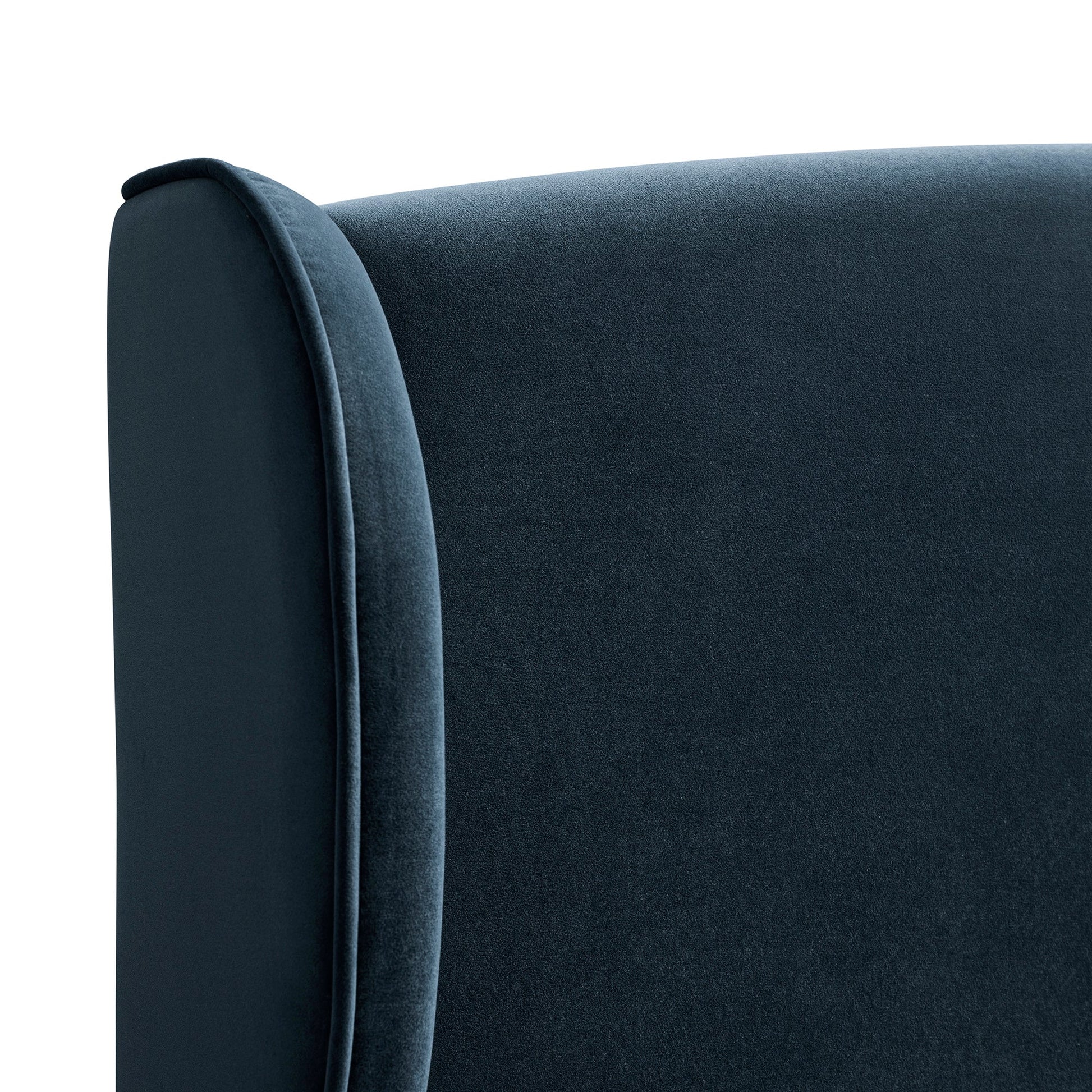 Kimberly Winged Upholstered Bed with Storage, Aegean Blue Velvet
