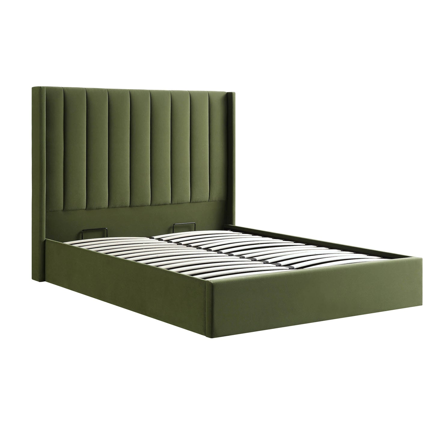 Wilton Moss Green Velvet Ottoman Bed with Storage