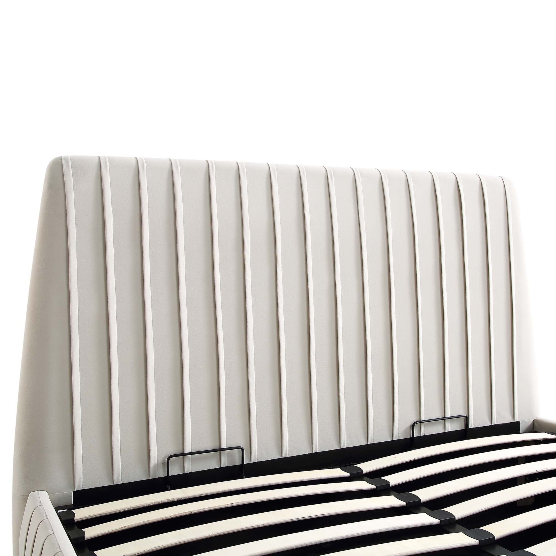 Helia Pleated Ottoman Bed with Storage, Champagne Velvet